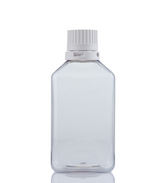 EZBio® Titanium Square Bottle, PETG, 38-430mm, 500mL, With Tamper Evident Cap, 24/CS